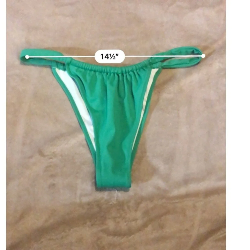 Shade & Shore Green High Leg Ruched Bikini Bottom Large Cheeky‎ Swimwear